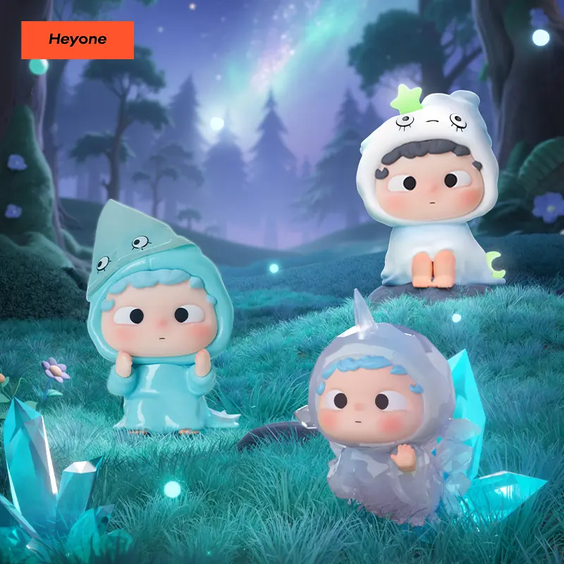 Heyone OZAI The Hooded Adventures Series Blind Box Art Toy Action Cute Figure Desktop Ornament Collectible Toys Birthday Gifts Random Surprise Set Figurines Figurine Dolls Toyset Whimsical Figurines Girl Gift