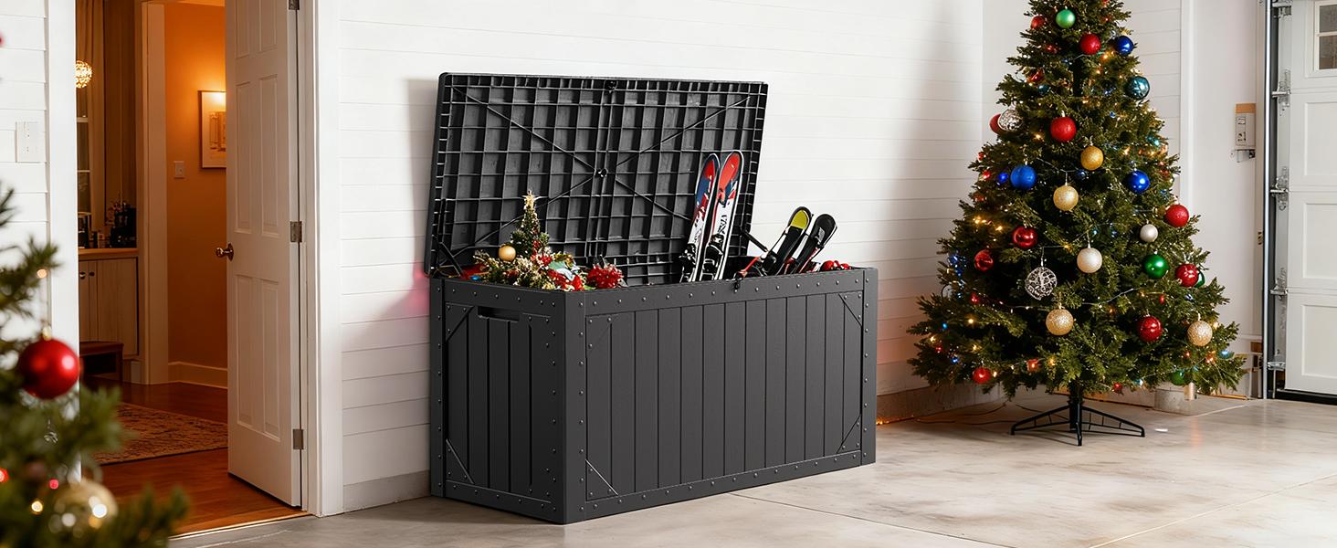 100 Gallon Outdoor Deck Storage Box -Waterproof Resin Deck Box for Patio Cushions & Gardening Tools, Lockable & UV Resistant, Handles for Patio, Garden, Yard - Weatherproof#Summervibes 100 Gallon Outdoor Deck Storage Box -Waterproof Resin Deck Box for Patio Cushions & Gardening Tools, Lockable & UV Resistant, Handles for Patio, Garden, Yard - Weatherproof#Summervibes