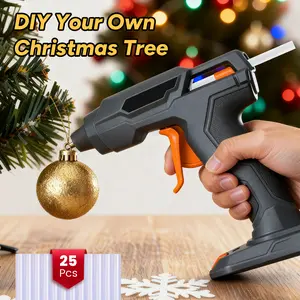【Valentine's Day Gift DIY】GoGonova Wireless Glue Gun Set with 25 Mini Adhesive Sticks - USB Type-C Rechargeable, Anti-Dripping, Ergonomic Handle, 2Ah USB Type-C Power Cell