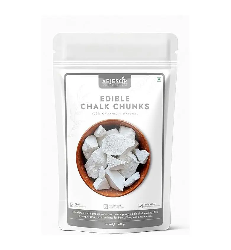 AEJESOP Edible Chalk Chunks, Natural Crunchy Chalk, 1 lb (450 g)