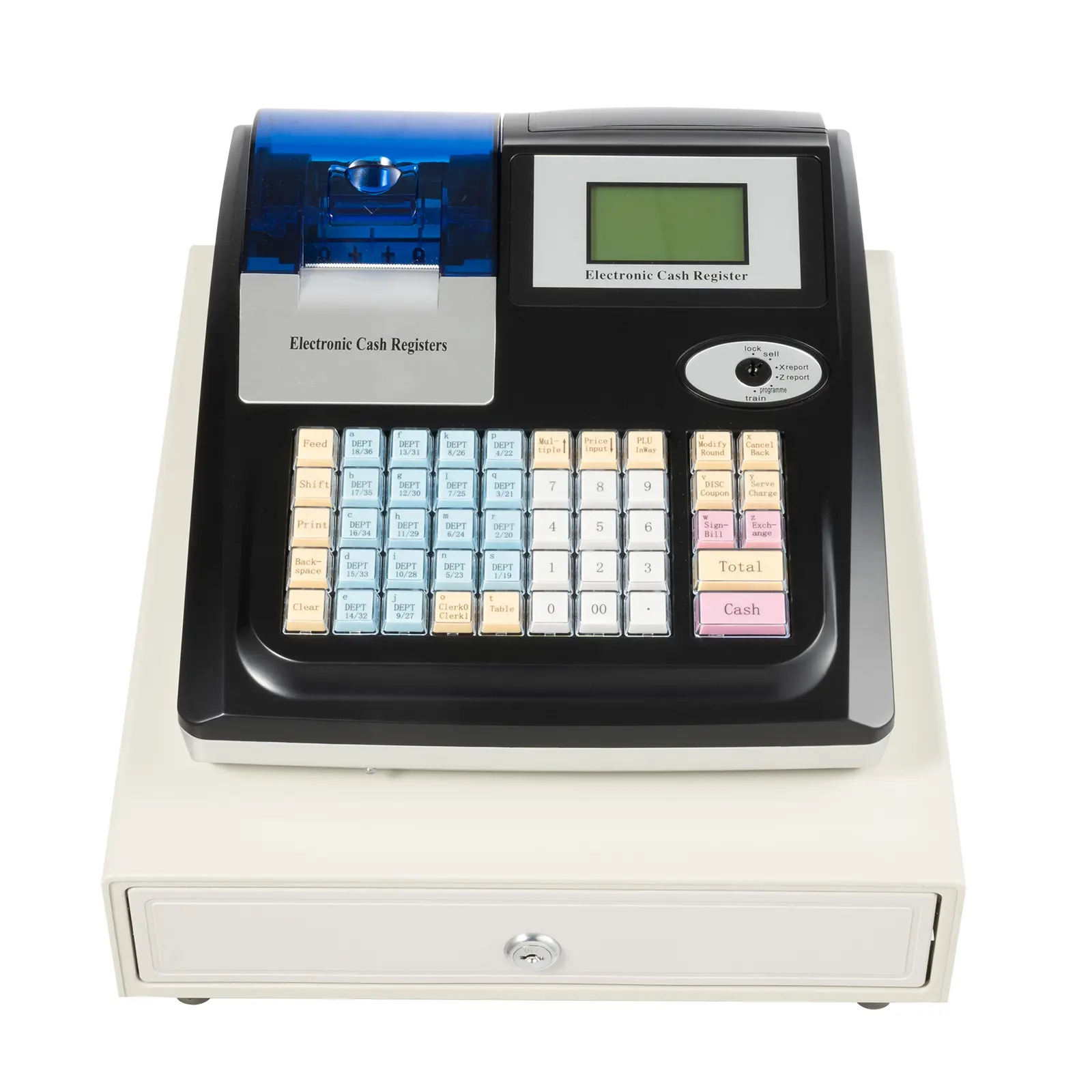 48 Keys Electronic Cash Register with LCM Screen for Supermarkets Restaurants & Cafes Cash Commercial Machine
