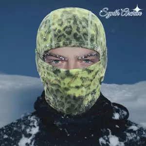 Thermo Balaclava: Heat Reactive Leopard Print, Windproof Ski Mask