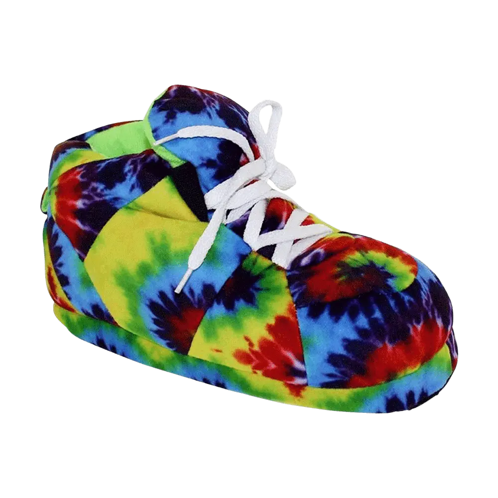 Tie-Dye Hippie Plush Sneaker Slippers for Women and Men - Eye-Catching Retro Design, Ultimate Comfort, Non-Slip Sole, Perfect Gift for Free Spirits, All Seasons Footwear