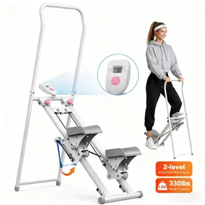 Foldable Home Stepper with Adjustable Resistance & Extended Step Range, Vertical Climber for Full-Body Workouts