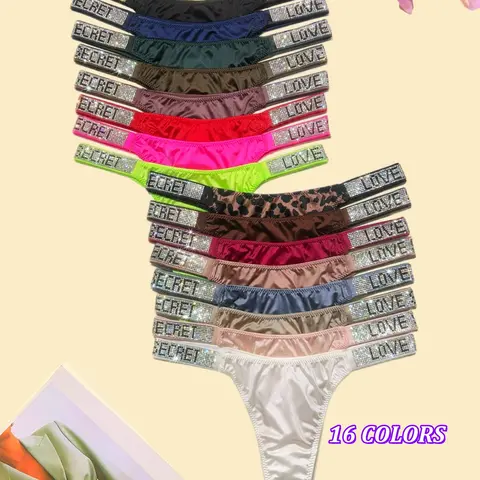 LOVE SECRET Design 3-6 PACKS Sparkling A+ class rhineston Size:XS-XXL Thongs /T-back/ briefs (2 style)  to choose , Nylon+Spandex+Cotton, high quality, comfortable and fresh underwear,panties,suitable for daily life, sports, four-season multipack fashion