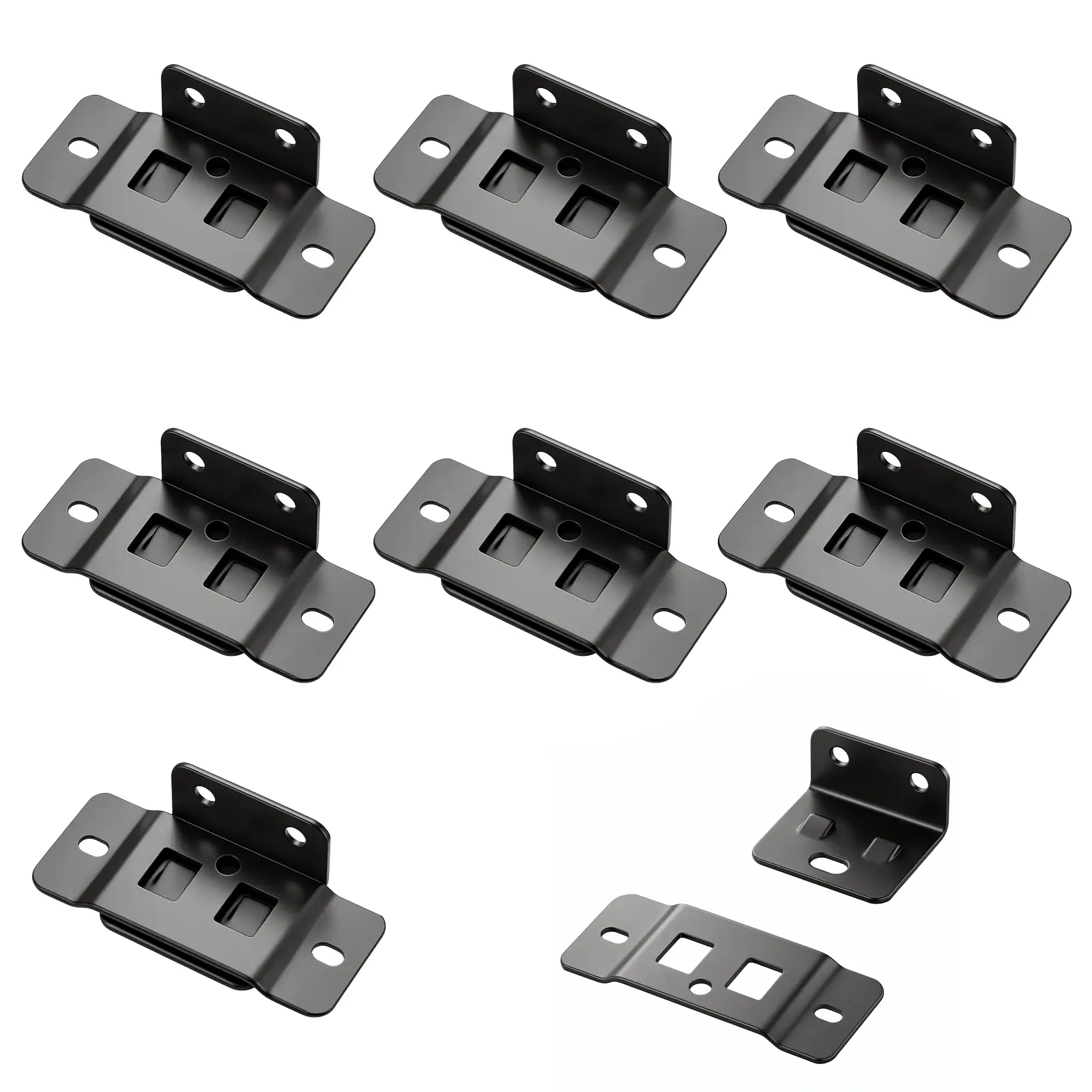 GJANSH 8 Pack Quick Fitting Furniture Joint Bracket, Duty Corner Brace Joint Right Angle Bracket, Stainless Steel Furniture Corner Connectors with Screws for Drawers, Cabinets, Tables, and Chairs