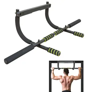 Portable Doorway and Wall-Mounted Pull-Up Bar with Foam Grips, Home Indoor Fitness Pull-Up and Dip Bar Combo, Supports Multiple Workout Options