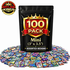 100 Pack Mini 3" x 3.5" Organizer Bags Bundle Assorted Designs
