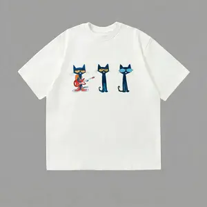 Rocker Guitar Cat Graphic T-Shirt Retro 90s Grunge Vintage Funny National Geographic Animal Lover Gift Cute Tee Natural Inspired Y2K Streetwear