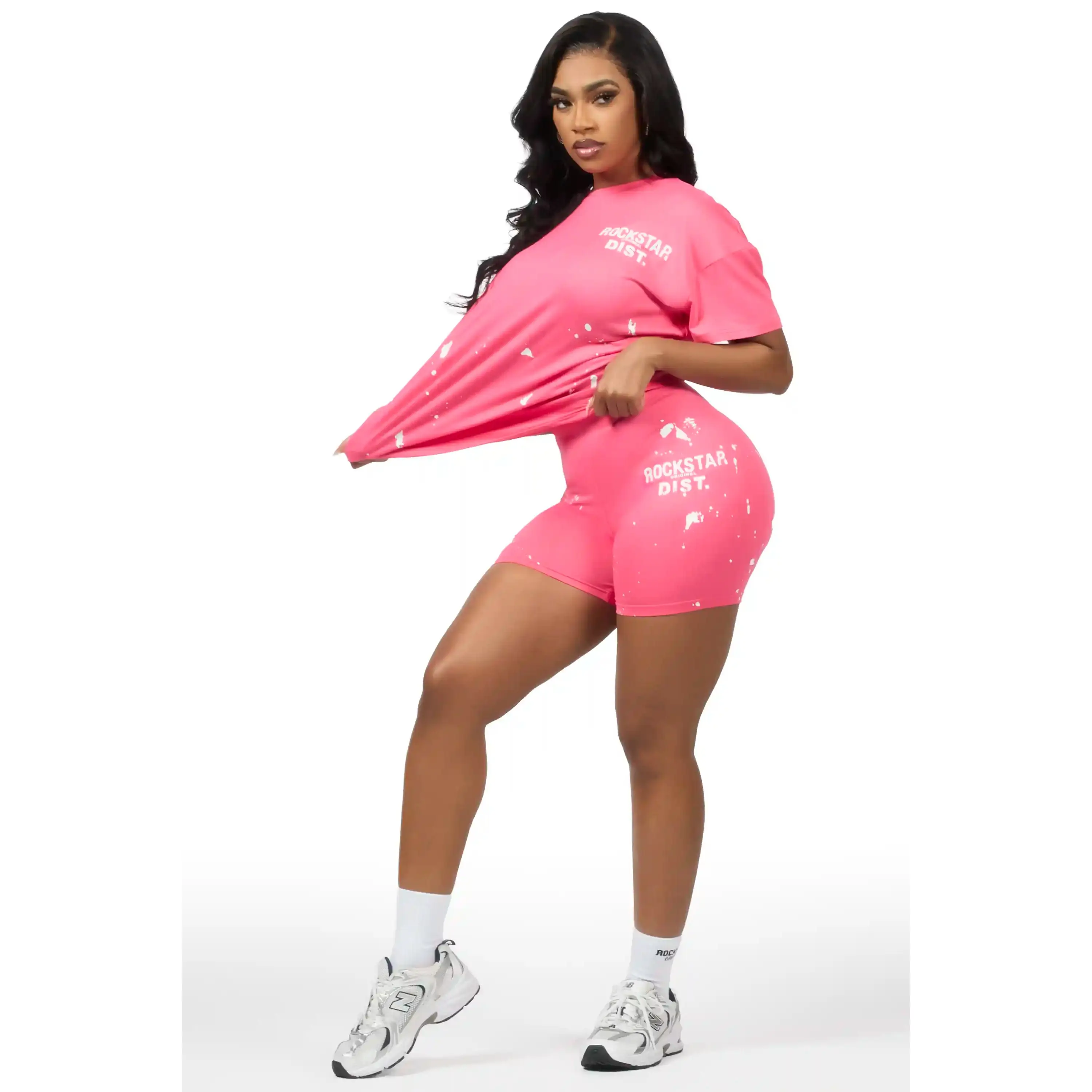 Living For It Fuchsia Bike Short Set