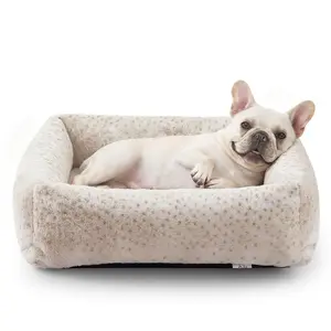 Cozy Double Layer Cat Bed, Orthopedic Sofa Nest with Plush Cushion for Small Pets, Snow Leopard Style