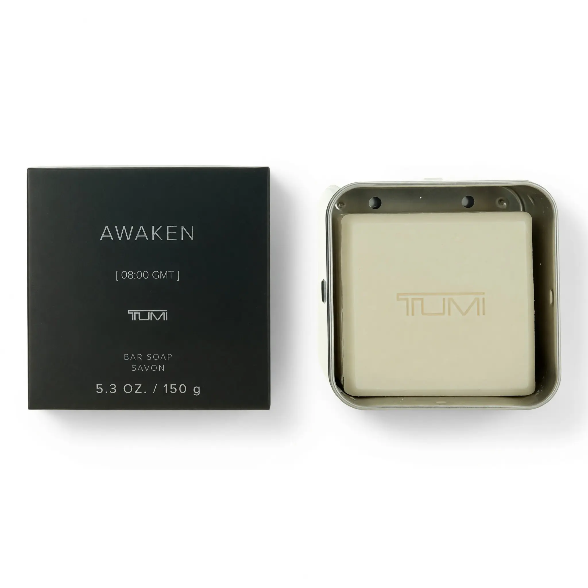 Tumi Awaken [08:00 GMT] Men's Bar Soap - 5.3oz, with Aluminum Case, Personal Care & Body Care Item, Scent Blend Formula