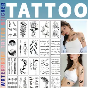 40 Sheets of Stylish Floral Short Quotes Tattoo Stickers for Boys & Girls, Premium Feel