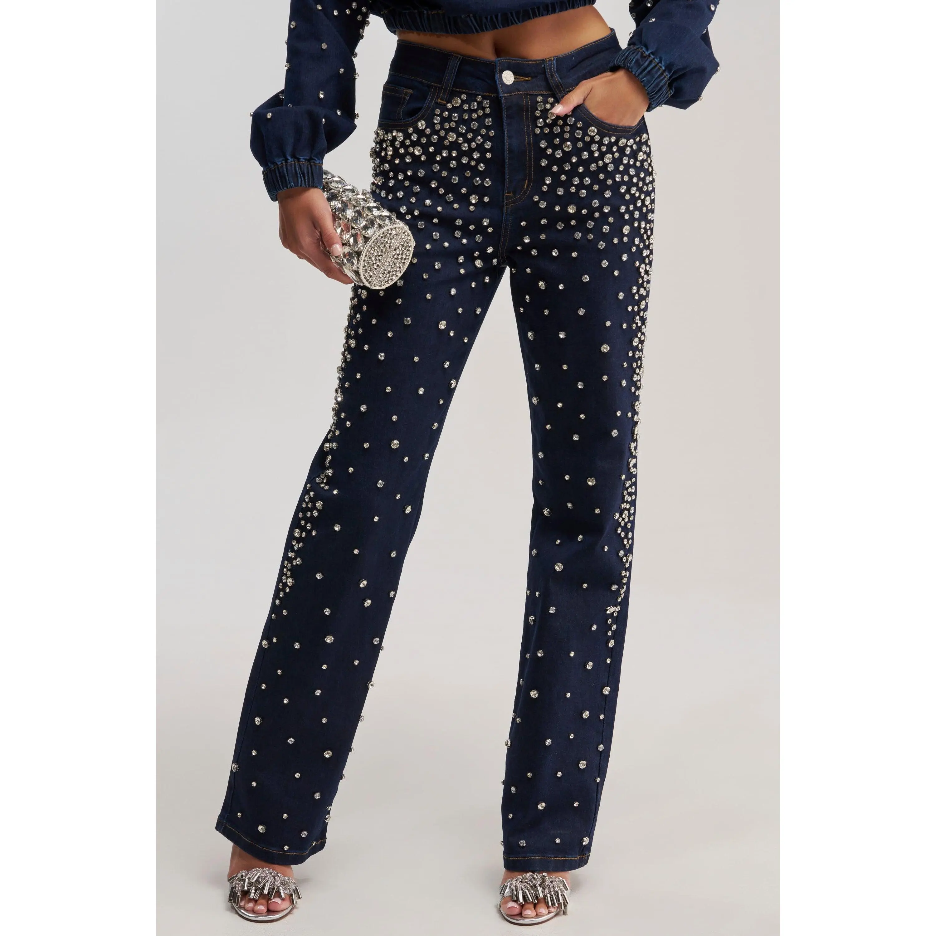 SPARKLE SPARKLE EMBELLISHED DENIM