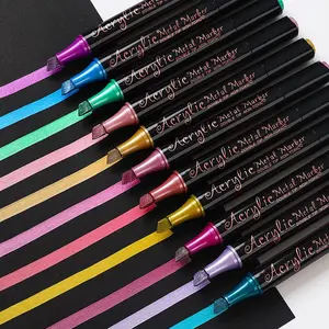 12-24 Color Dual-Ended Acrylic Metal Markers, Large Capacity, Durable, Easy to Use, Ideal for Shoes, Glass, Metal, Cards, Stones, Paper Art