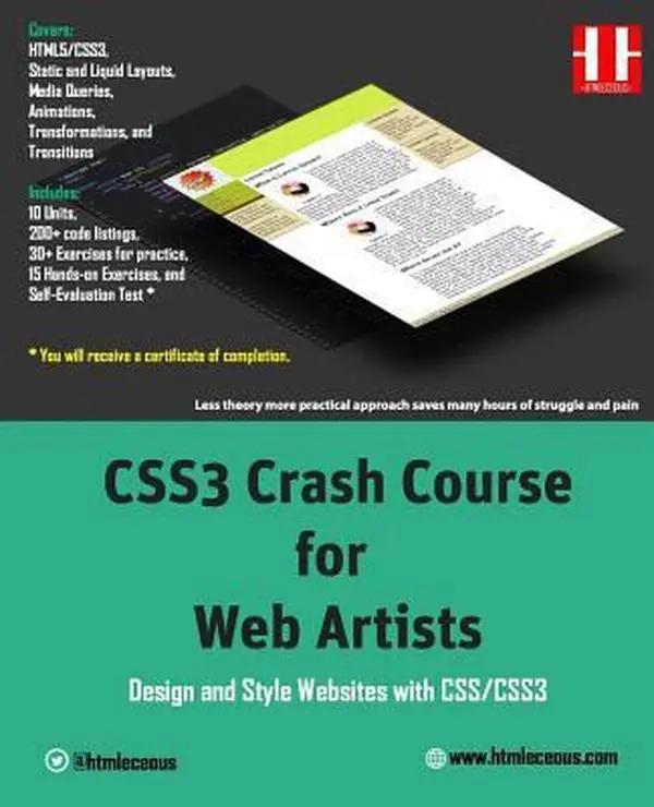 Used Book - CSS3 Crash Course Tutorial for Web Artists: Read, Design and Style Websites with HTML5/CSS3 by Team Htmleceous (Paperback, English)