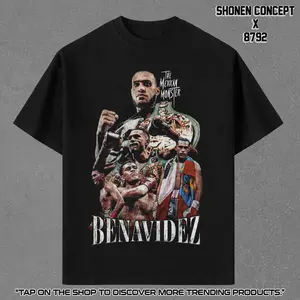 David Benavidez Tee Shirt Boxing Tee Mexican Boxer Shirt El Bandera Roja Graphic T-Shirt Fight Night Shirt Vintage Boxing Merch Streetwear Unisex Cotton Fan Gift Combat Sports TShirt | Breathable Casual Classic Crewneck Menswear Top Outfit