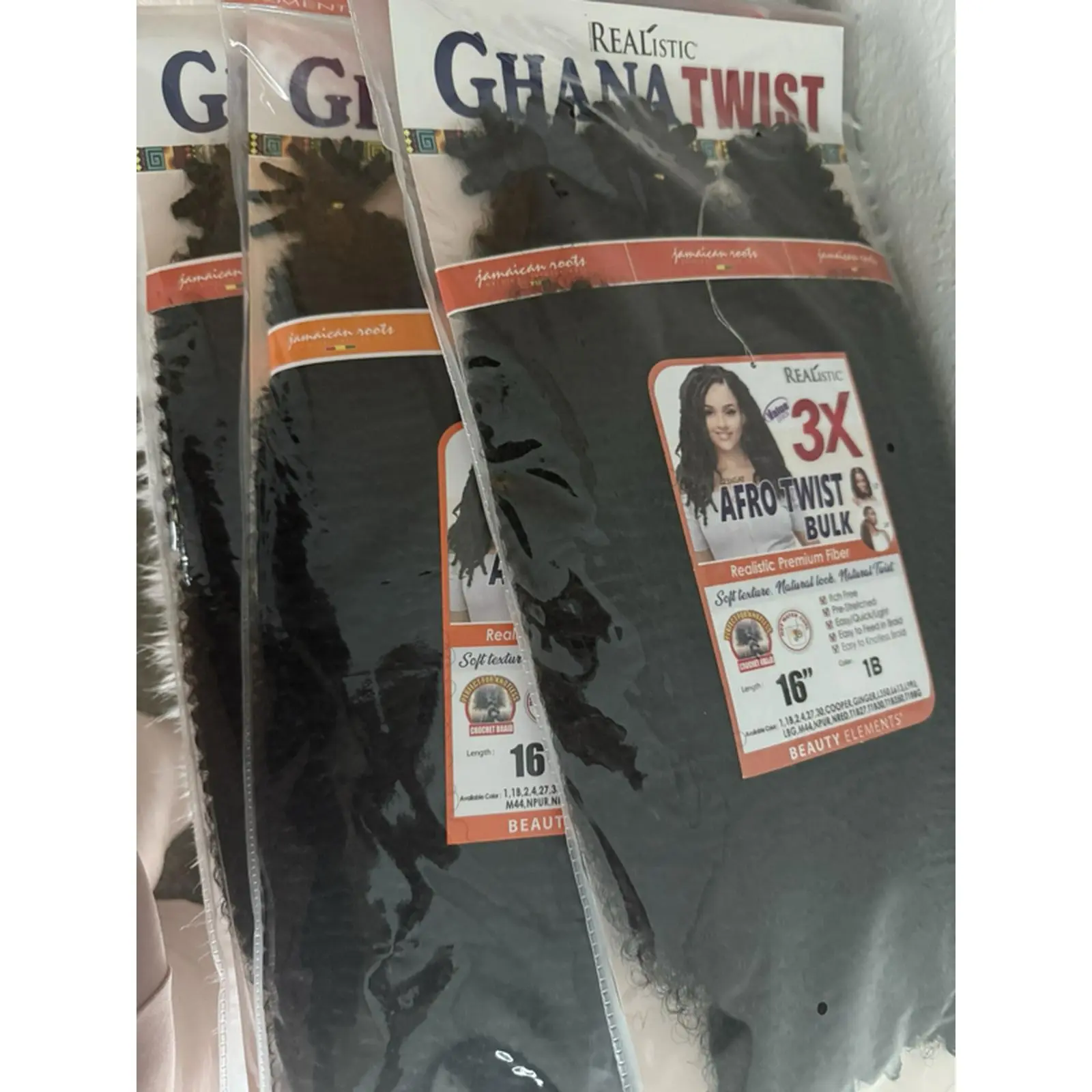 Realistic Ghana Twist Afro Twist Braiding Hair 16" Soft Synthetic Extensions for Bulk Use