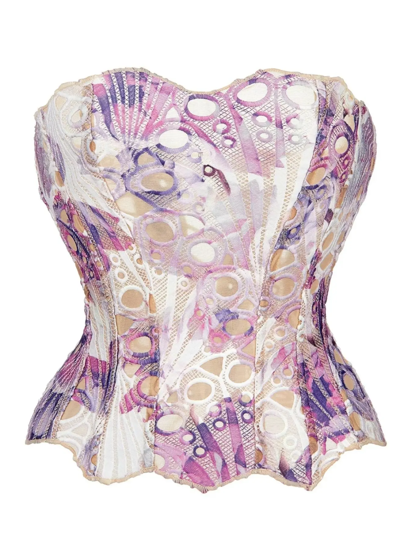 Elegant Court Contrast Color Random Irregular Pattern Lace Waist Training Bodysuit, Shaping Ladies Corset Top Bustier for Slimming, Shapewear, High Compression Bodysuits, Underwear