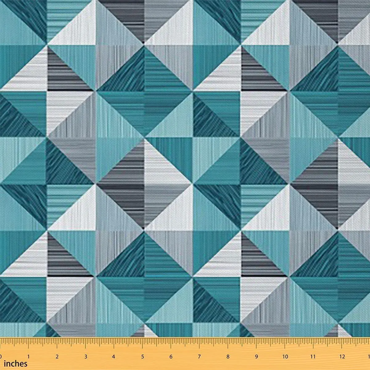 Teal Gray White Fabric Geometric Upholstery Fabric Patchwork Waterproof Indoor Outdoor Decor DIY Sewing Craft Projects