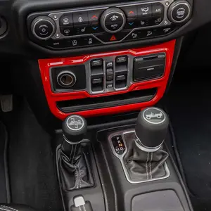 For 2018+ Jeep Wrangler JL JLU & Gladiator JT Window Control Panel Trim Cover Decals Car Interior Kit Replacement Decoration Stickers High-Quality ABS Material UV & Scratch-Resistant Coating Easy DIY Installation