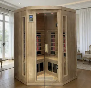 Portable Home Hemlock Sauna Room 2100W Far Infrared Detox Sauna 2 Person Spa