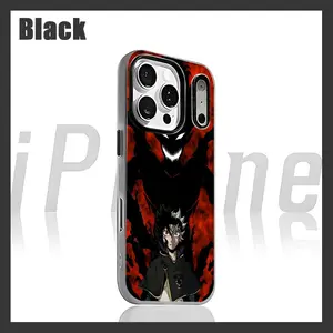 Anime Black Clover Asta Phone Case Cover For iPhone 17 air 16 e 15 14 13 12  Pro Max Plus Purple 2-in-1 Jelly case