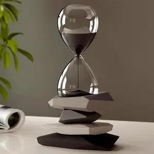 1pc modern simple hourglass timer decorative statue, Abstract Figure Sculpture, resin hourglass clock for home office decoration, multifunctional indoor and outdoor decorative parts.