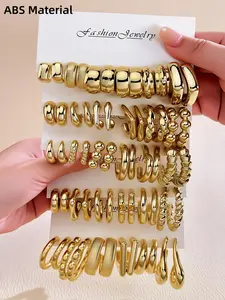 Elegant Women's Hoop Earrings Set, 12/24/36/60pcs Non-Fading Jewelry for Daily Wear, Eco-Friendly Fashion Accessories, Trendy Jewelry Set for Ladies, Trendy Jewellery Accessories