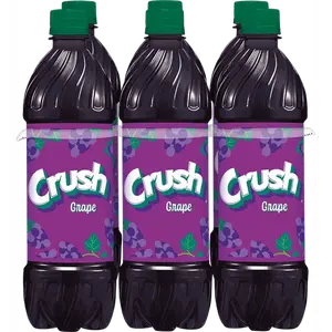 Crush Caffeine Free Grape Soda Pop, 16.9 fl oz, 6 Pack Bottles
