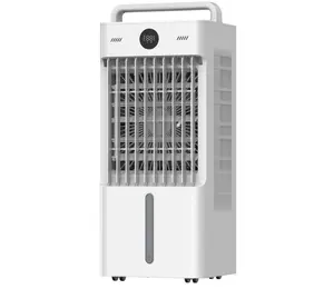 3-in-1 Portable Evaporative Air Conditioner – 10L/2.66 Gal Mini AC Fan, 6 Speeds, 3 Modes, Capacitive Screen, Remote, 90° Oscillation, 12H Timer, 4 Ice Packs, Casters, Windowless Cooling for Bedroom, Office, Home, Camping