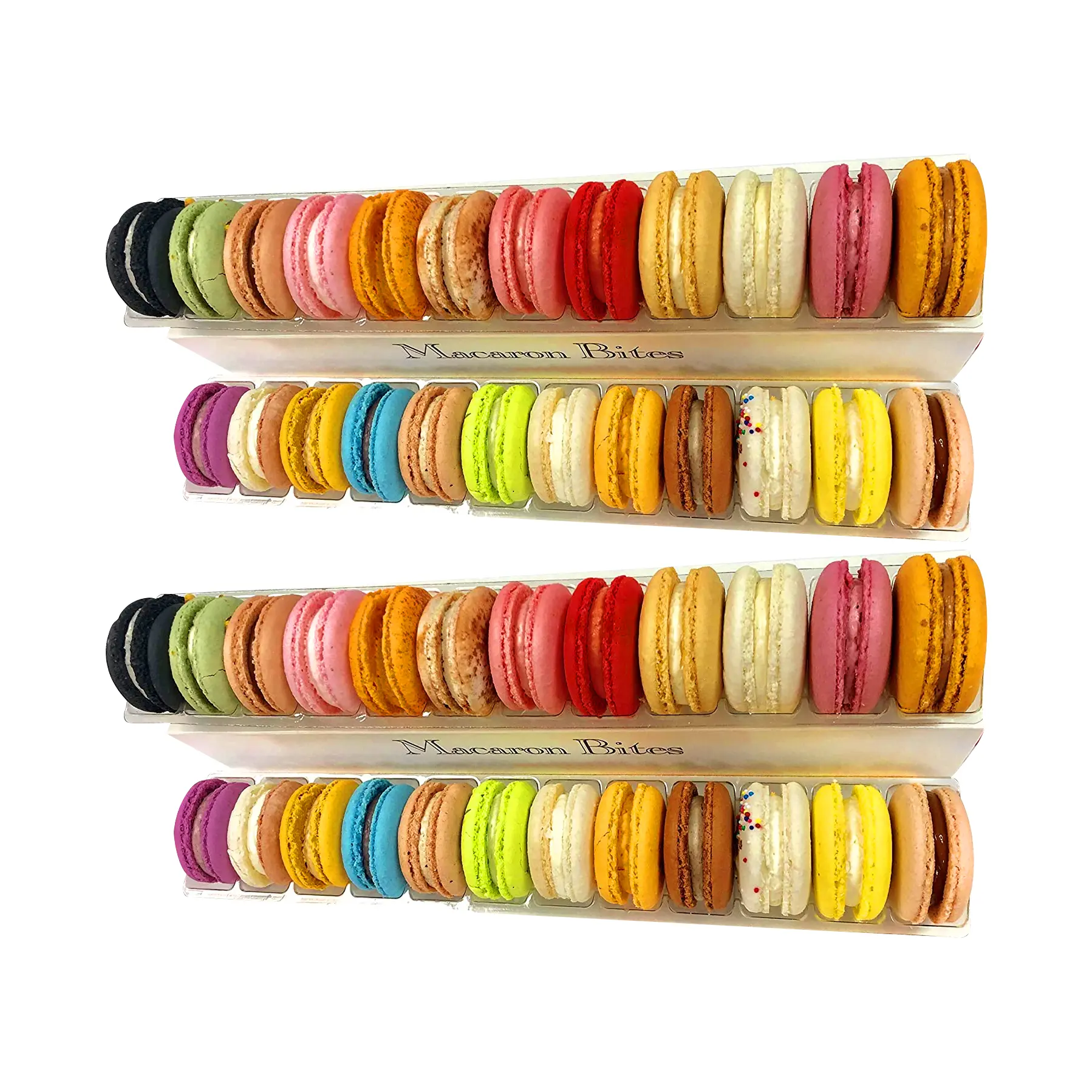 Macaron Bites 24 Assorted French Macaron Cookies Value Pack of 2 48 Macarons Total with Crisp Outer Shell and Moist Cake-like Texture