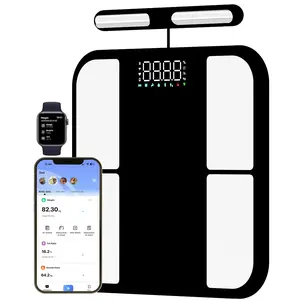 Smart Scale for Body Weight: 8-Electrode Digital Bathroom Scale for Weight Fat BMI Muscle Mass Full Body Composition Analyzer 56 Measurements Bluetooth Highly Accurate Weighing Machine, 400 lbs