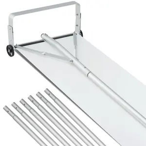 【fathersdaygift】VEVOR Snow Roof Rake, 30ft Reach Aluminium Roof Shovel with Slide Cloth, Premium 19" Blade Snow Removal Tool, Safe on Roof with Roll Wheels, Anti-Slip Handle, Use for House Roof, Car Snow, Wet Leaves