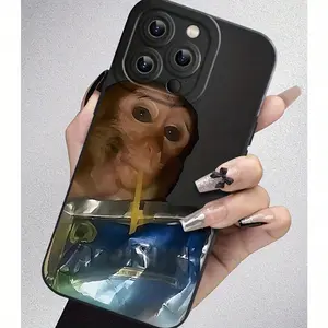 [Monkey Phone Case] Summer Mobile Phone Case |       Featuring A Monkey Enjoying A Caprisun, Drop And Shock Resistance, Compatible With Samsung Iphone 15/14/13/12/11 Pro Max, Complete Side Protection for iPhone 17