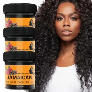 Three bottles of 100g Jamaican black castor oil, hair lotion, mixed with castor oil and shea butter, nourishes hair, skin, and eyebrows, suitable for all hair types, Hair Texture Enhancer, Nourishing Hair Care, Treatment Hair Oil