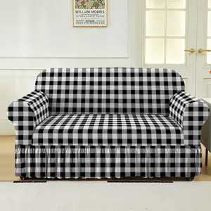 Plaid Pattern Sofa Cover, Stretch Sofa Cover, 1 Count Sofa Slipcover, Dustproof Sofa Protector, Sofa Protector for Home Living Room, Home Decor, Dustproof Couch Protector