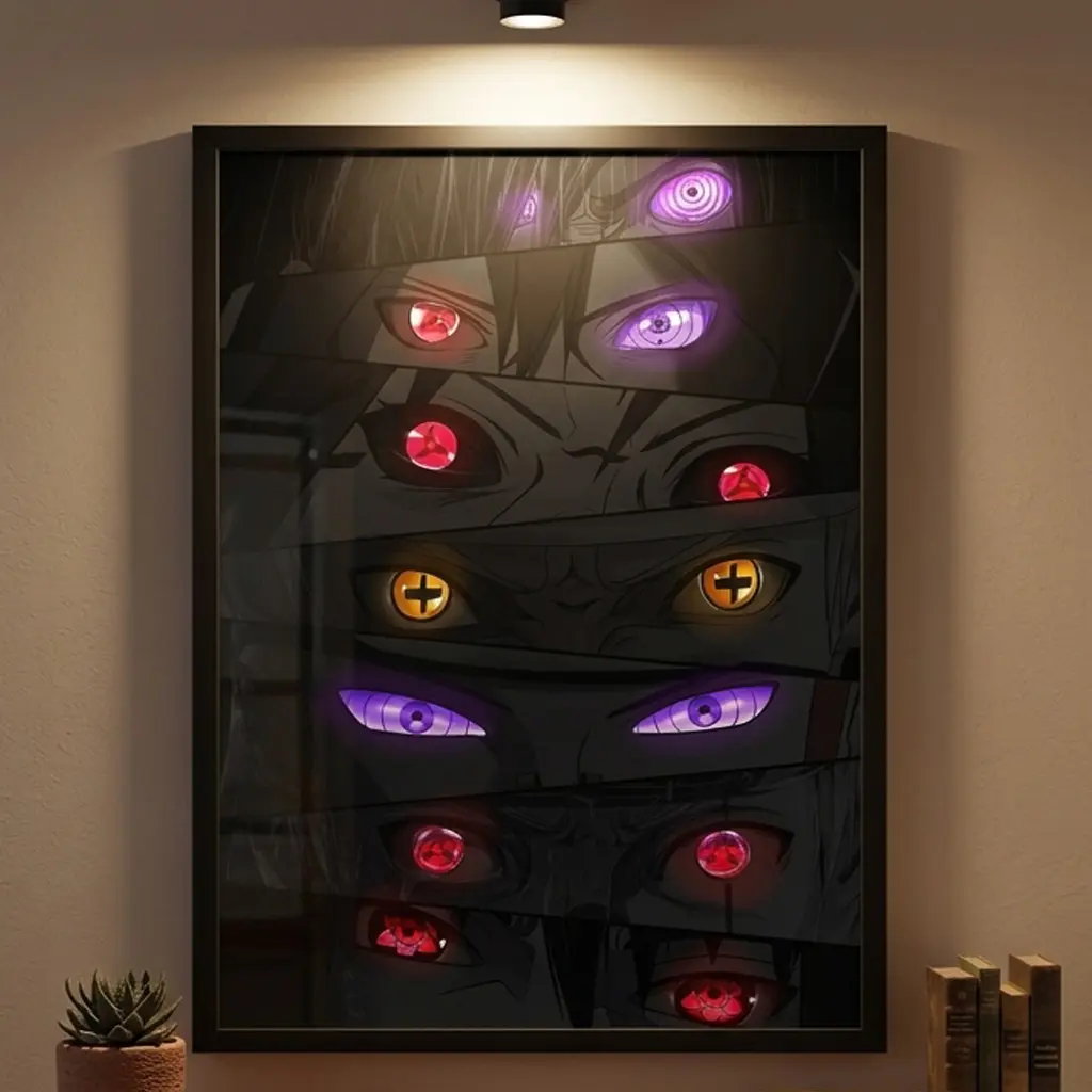 Naruto Sharingan Manga Wall Art Prints - Sasuke, Itachi, Kakashi Illustrations, Vibrant Anime Posters, Minimalist Home Decor, Teenage Boy Anime Fan Gifts