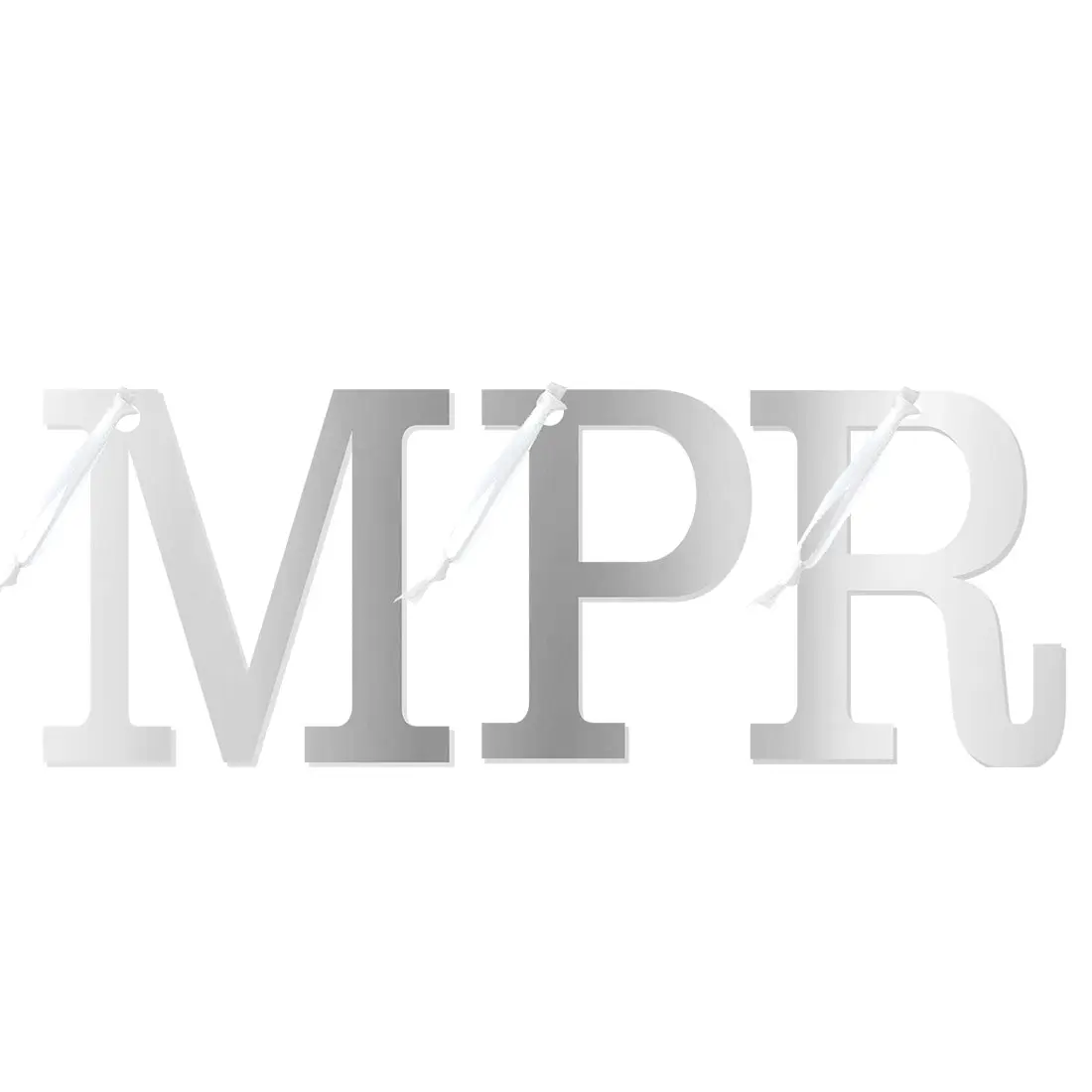 Silver Mirrored Acrylic Large Initial Ornament #ACOR-INITIALSP-SILVER