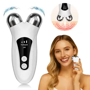 Microcurrent Facial Toning Device, V-Shaped Face Lifting Massager with Heating & Vibration for Skin Tightening & Jawline Sculpting