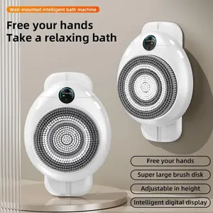 Adjustable Large Head Body Scrub Brush, Replaceable Dual-Use Handheld Wall-Mounted Shower Scrubber, Shower Power Scrubber, Suitable for Bathroom Home Hotel