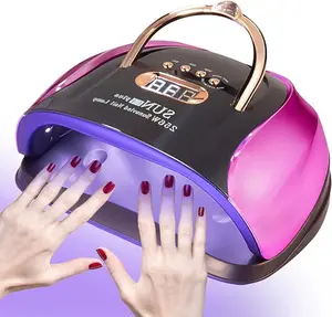 Dauhor UV Nail Lamp, 256W Power with 4 Timers Smart Sensor 30 LED Beads, Removable Magnetic Base Ambient light curing gel nail polish, mirrored base, nail art tools and accessories for salons.