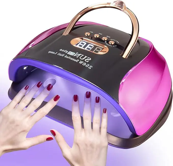 Dauhor UV Nail Lamp, 256W Power with 4 Timers Smart Sensor 30 LED Beads, Removable Magnetic Base Ambient light curing gel nail polish, mirrored base, nail art tools and accessories for salons. Diy Manicure Diy Nails