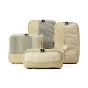 AEROARTLY Compression Packing Cubes for Travel, Luggage Organizer Bags for Suitcases with Double Zippers & Space-Saving Design(4-Pack)