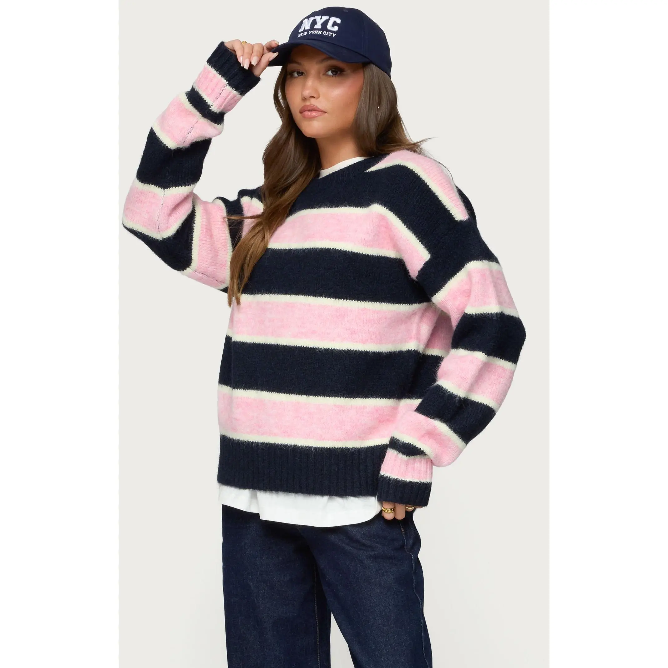 Edikted Women's Conrad Striped Knit Sweater