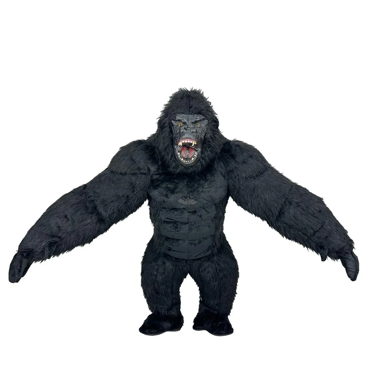 Men's 3M Black Giant Gorilla Inflatable Costume - Plush Jumpsuit with Vest, Battery-Included, for 170-195cm Heights, Halloween, Funny, Harmless to the Skin, Menswear Special Occasion Wear, Halloween Costume, Costumes
