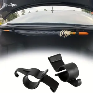 1pc/2pcs Car Trunk Fishing Rod Umbrella Towel Holder, Multifunctional Car Storage Hook, Car Organizers