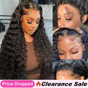 [Clearance Sale] BGMgirl Water Wave Pre Bleached Knots 13*4 HD Lace 250% Density Front Wig Human Hair Pre Plucked Natural Hairline Wet and Wavy Human Hair Frontal Wigs TikTokShopBlackFriday