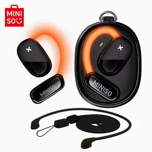 MINISO True Open Ear Earbuds, Cool Light Strips Design, Bluetooth 5.4, IPX5 Waterproof, Deep Bass, Ergonomic Ear Hooks, Clear Calls, Lightweight Comfortable Wireless Headphones for Sports School