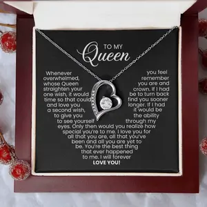To My Queen Necklace, Anniversary Gift for Her, Birthday Christmas Gifts for Wife, Gifts for Girlfriend, Couples Necklace, Gifts for Her
